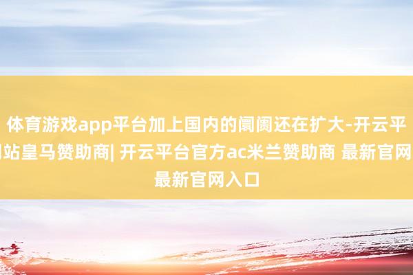 体育游戏app平台加上国内的阛阓还在扩大-开云平台网站皇马赞助商| 开云平台官方ac米兰赞助商 最新官网入口